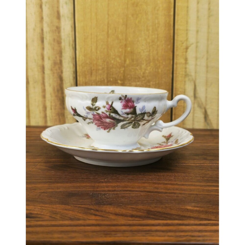 Vintage Royal Rose Fine China Tea Cup and Saucer Set